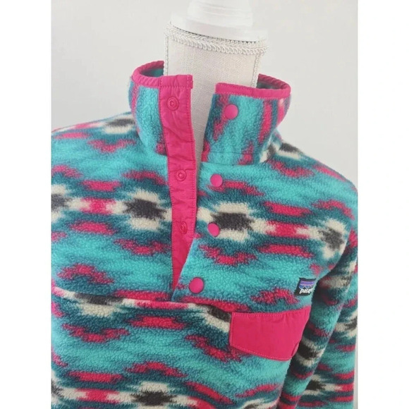 Patagonia Synchilla Wild Desert Aztec Western Pullover Fleece Jacket Sweater XS - Picture 9 of 14